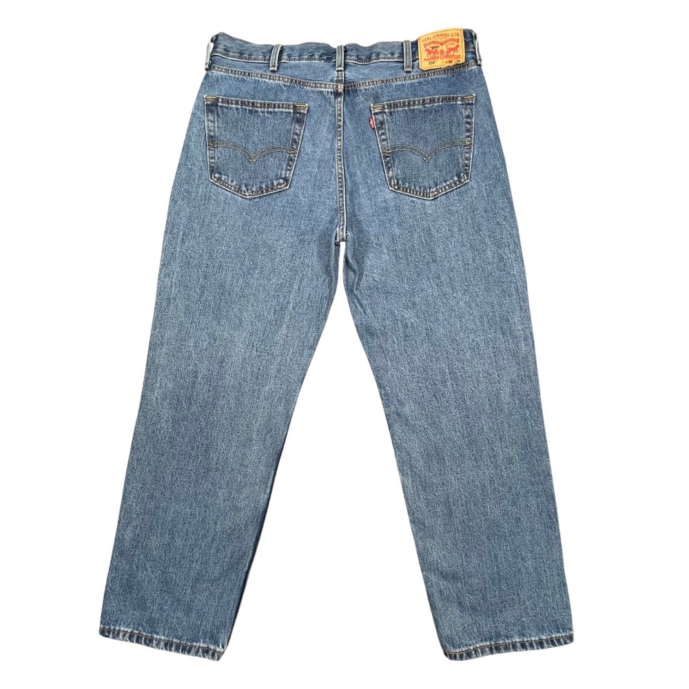 Levi's Blue 550 Relaxed Fit Tapered Leg Denim Jeans Mens 38x30 - Picture 2 of 10